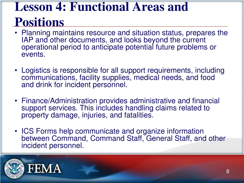 lesson 4 functional areas and positions planning