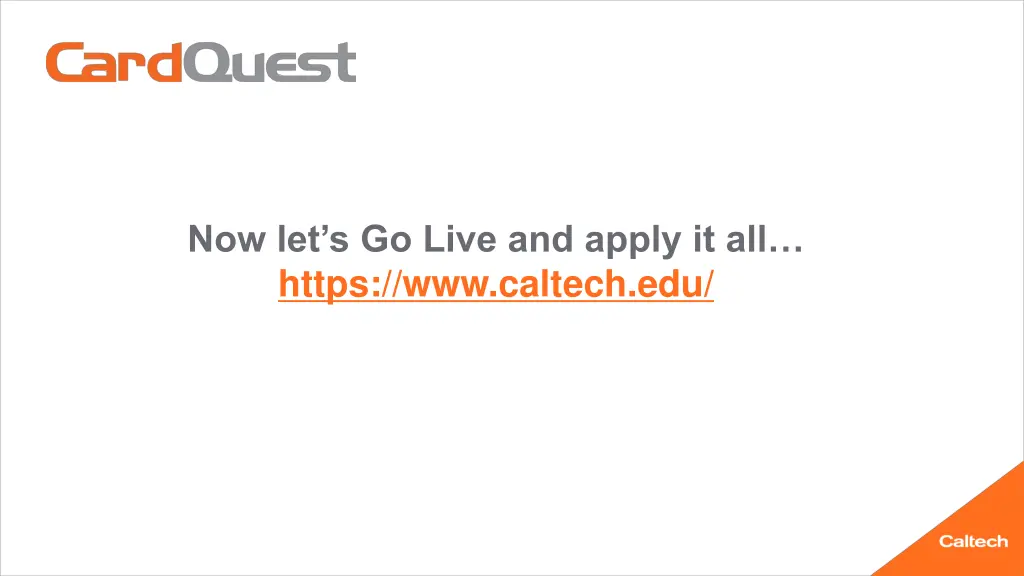 now let s go live and apply it all https