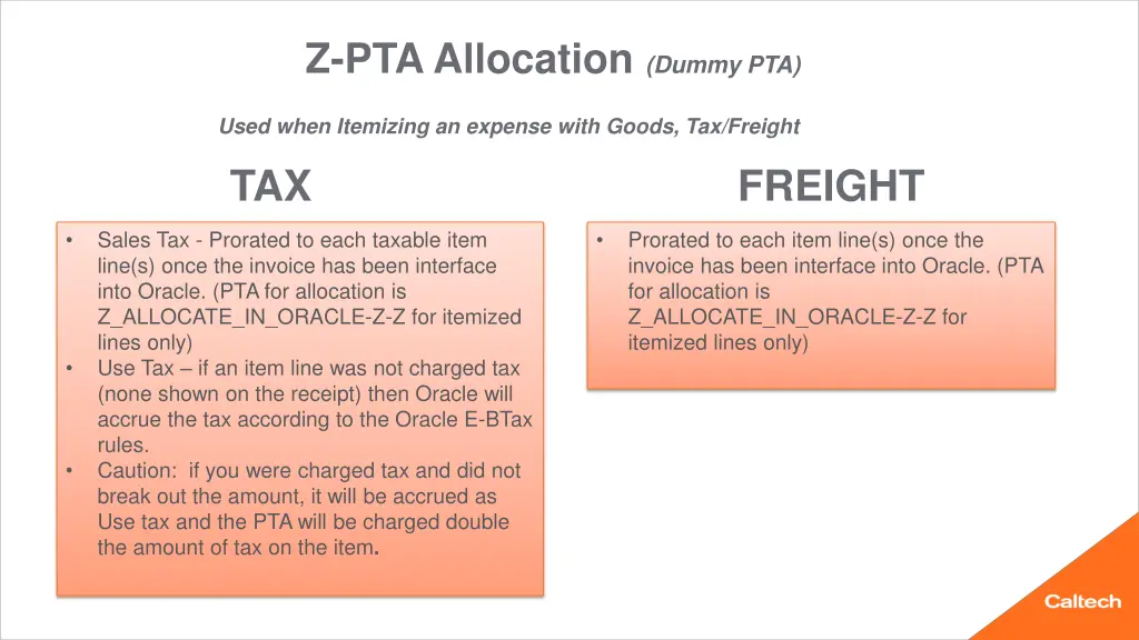 z pta allocation dummy pta