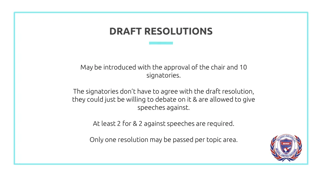 draft resolutions