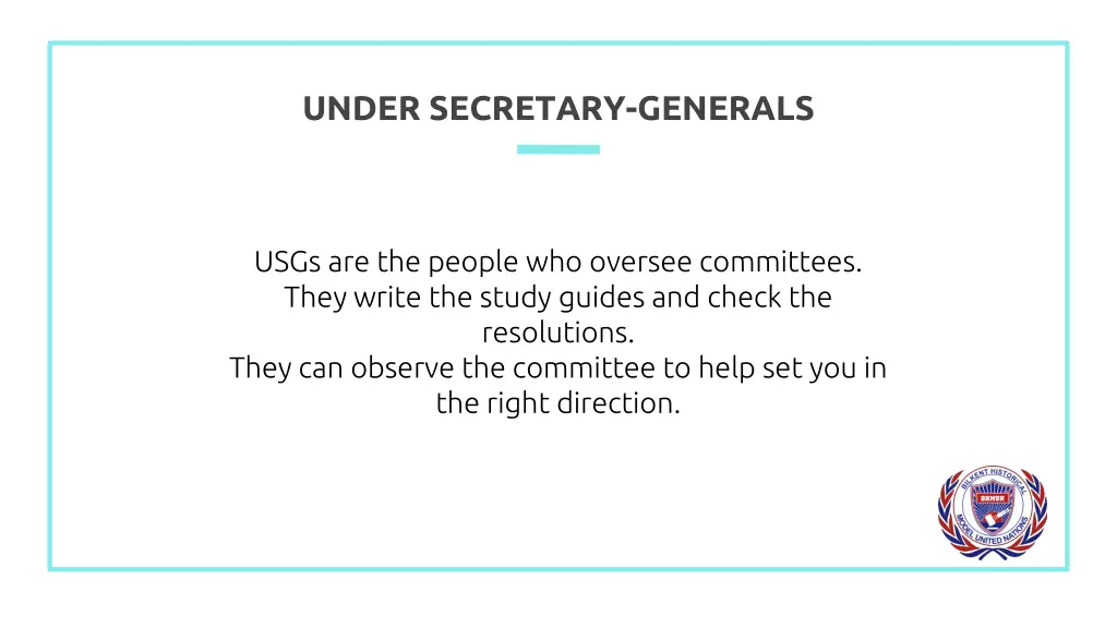 under secretary generals