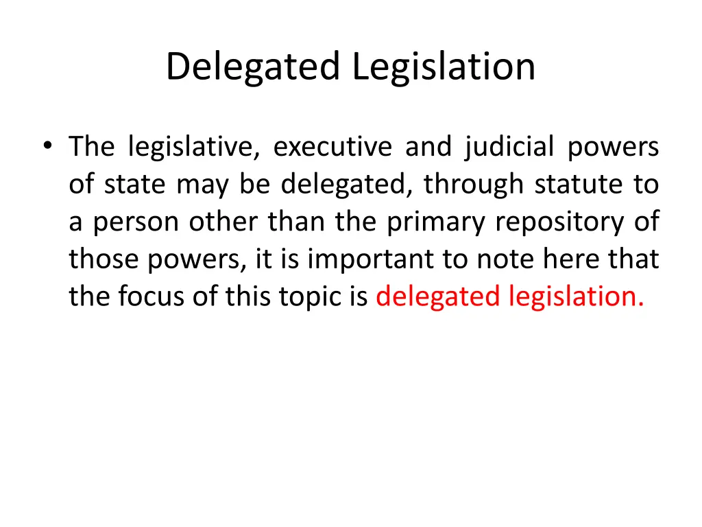 delegated legislation