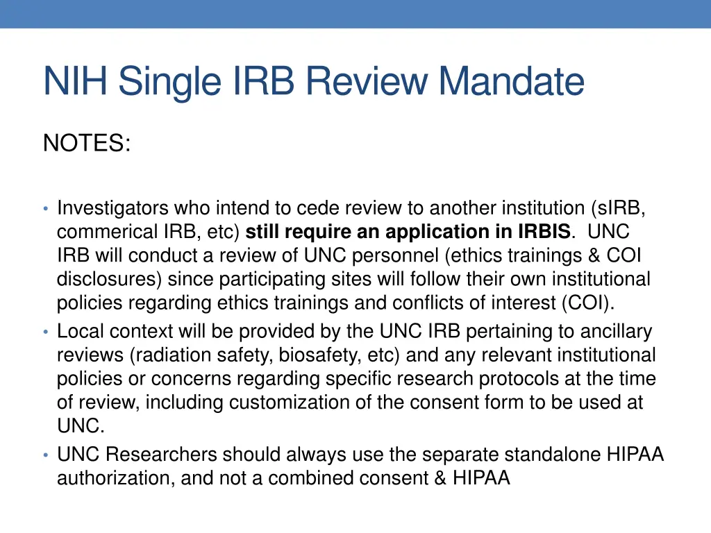 nih single irb review mandate 2