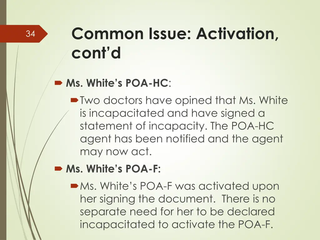 common issue activation cont d