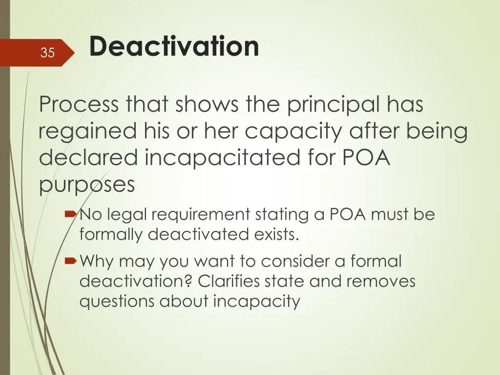 deactivation