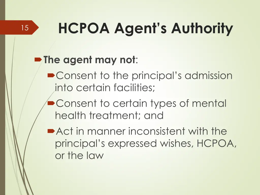 hcpoa agent s authority