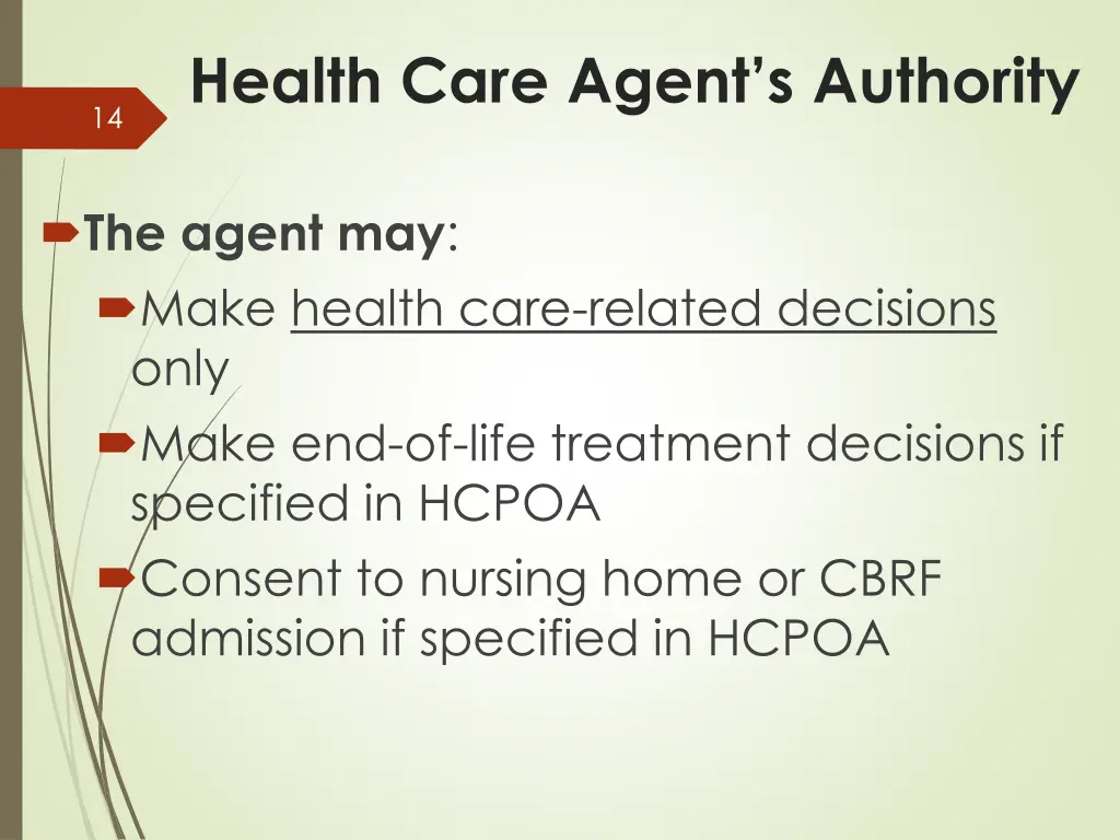 health care agent s authority