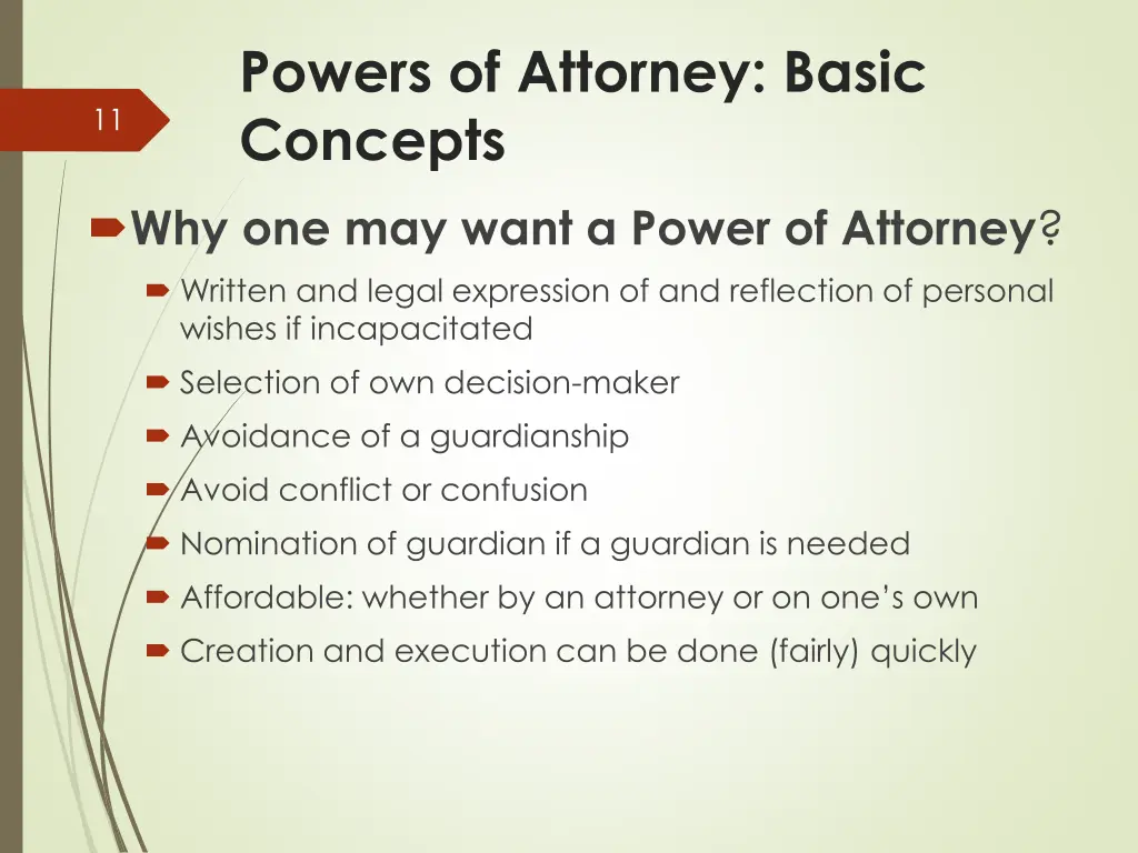 powers of attorney basic concepts