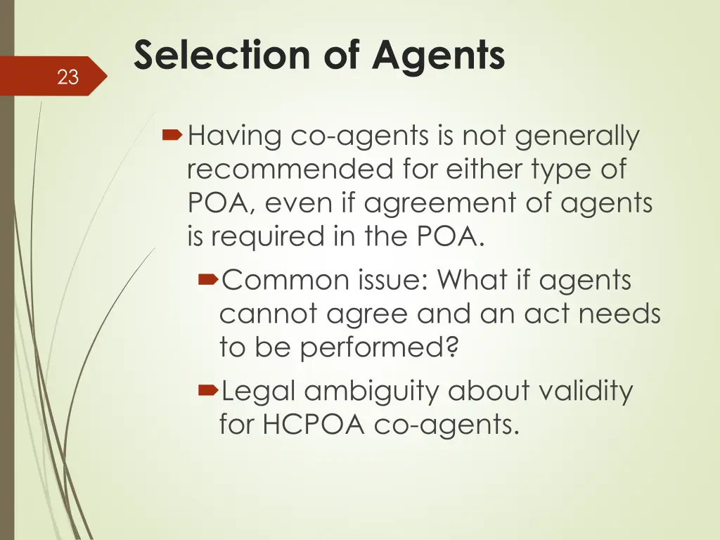 selection of agents 2