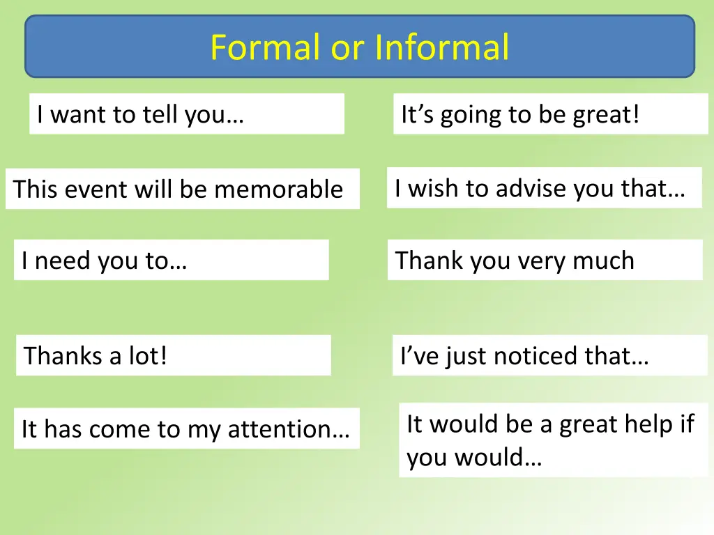 formal or informal