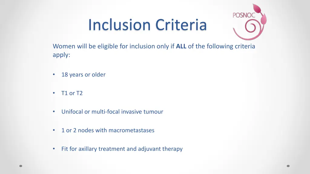 inclusion criteria