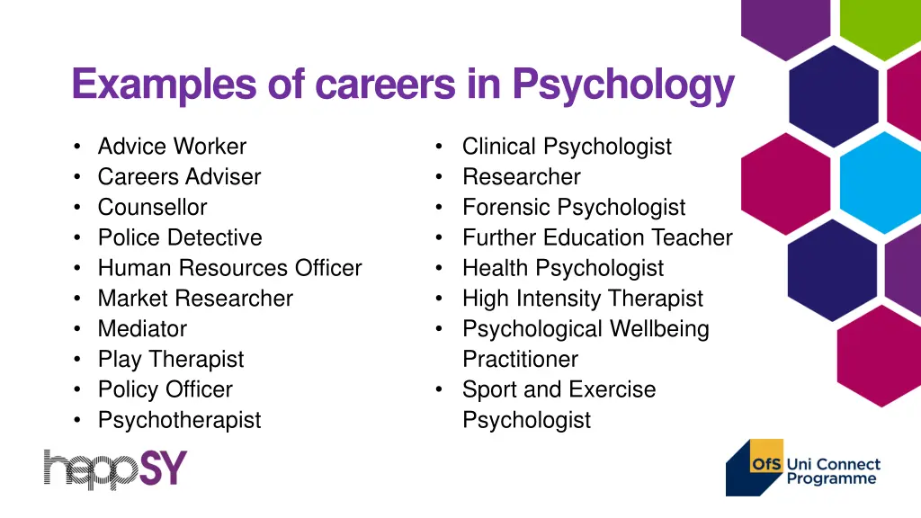 examples of careers in psychology