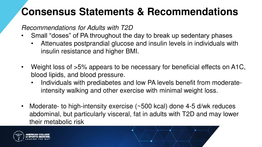 consensus statements recommendations 4