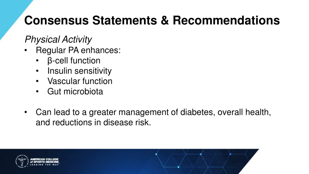 consensus statements recommendations