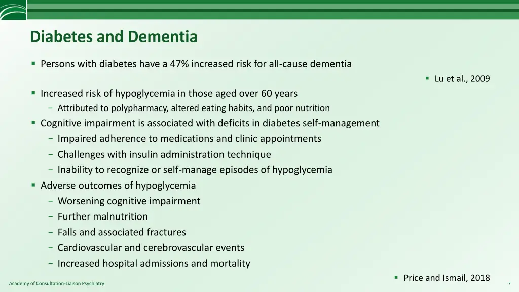 diabetes and dementia