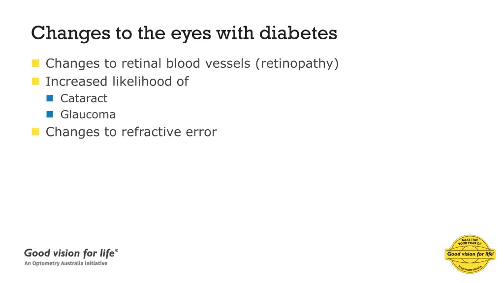 changes to the eyes with diabetes 1