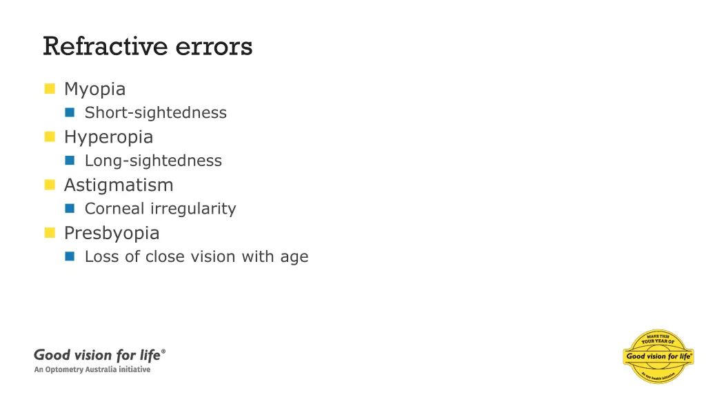 refractive errors