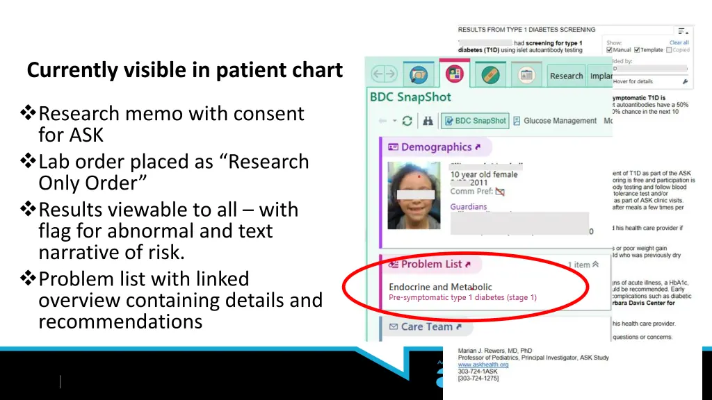 currently visible in patient chart