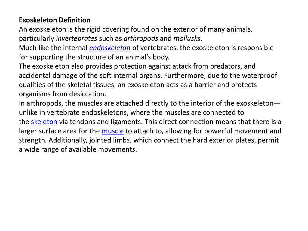 exoskeleton definition an exoskeleton