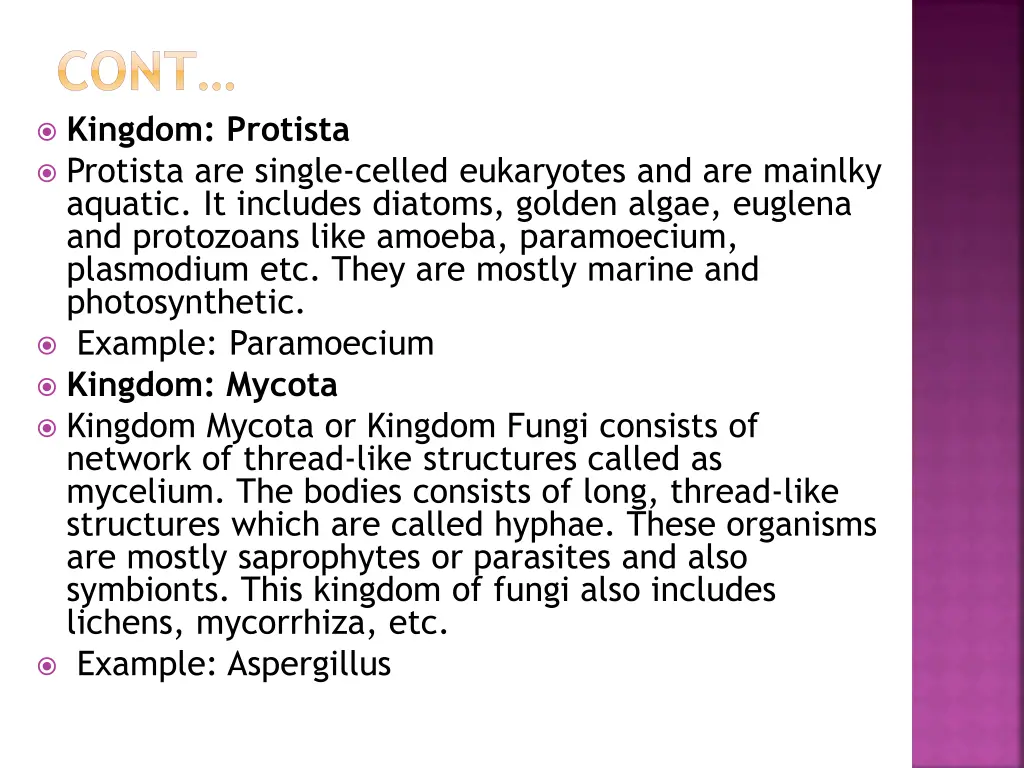 cont kingdom protista protista are single celled