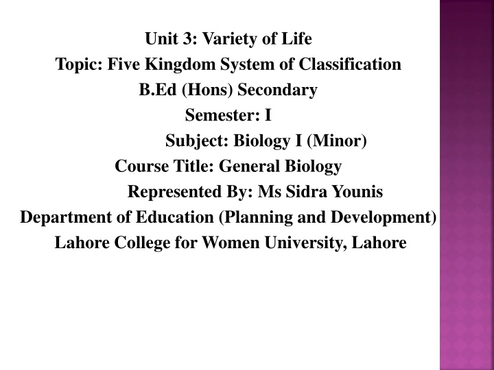 unit 3 variety of life