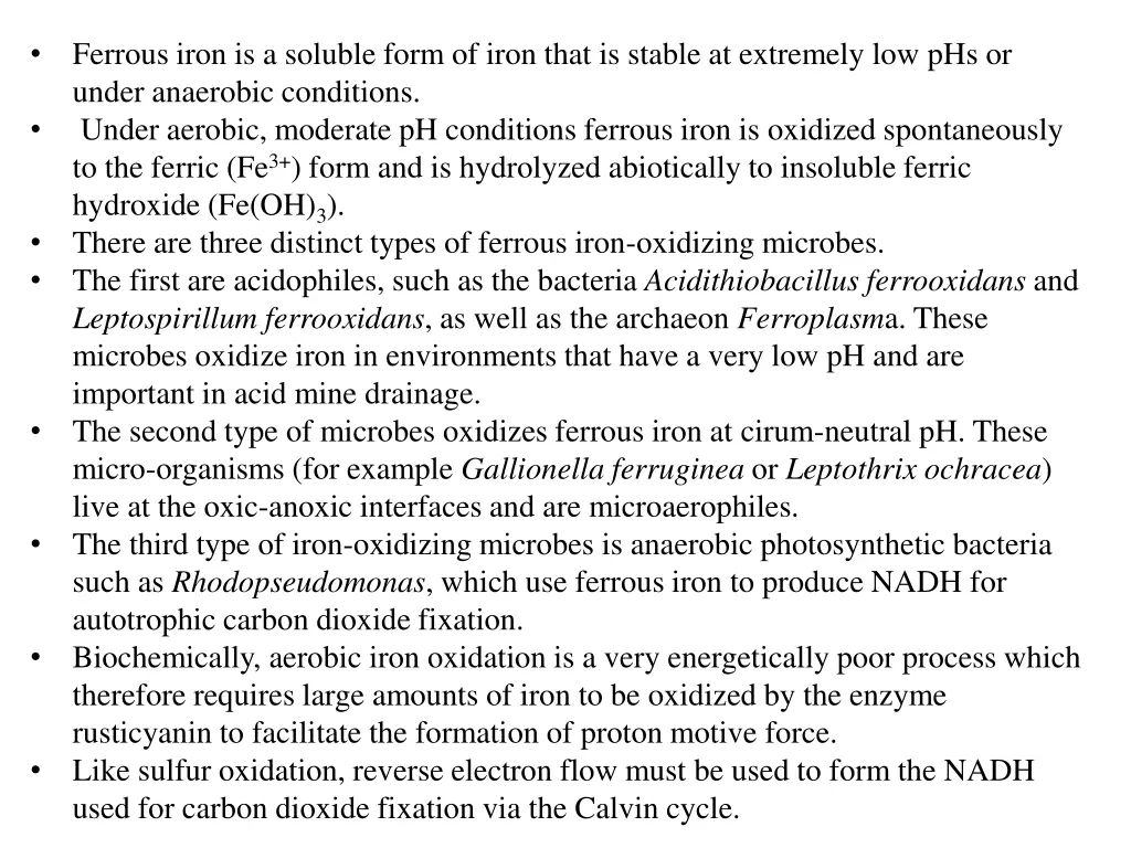 ferrous iron is a soluble form of iron that