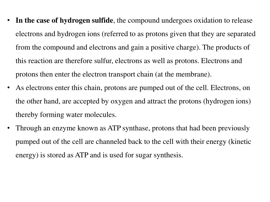 in the case of hydrogen sulfide the compound