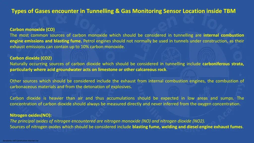 types of gases encounter in tunnelling 3