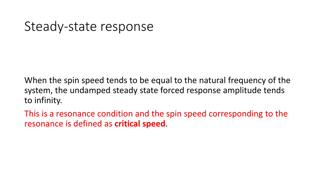 steady state response