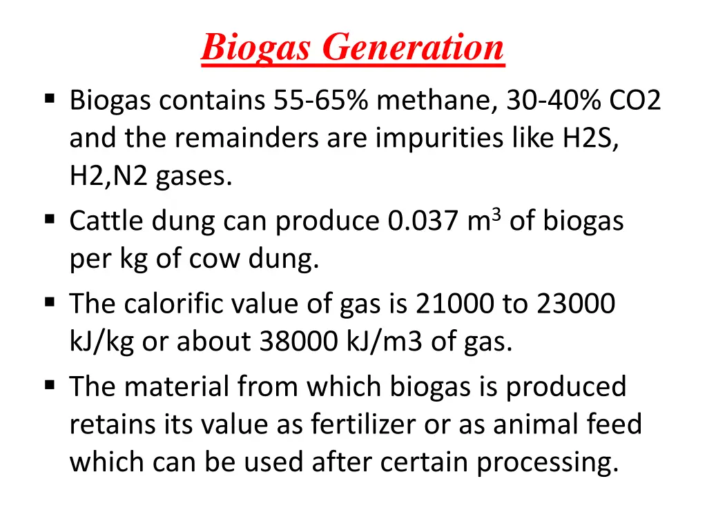 biogas generation