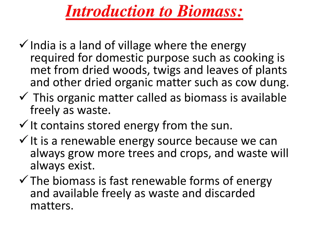 introduction to biomass