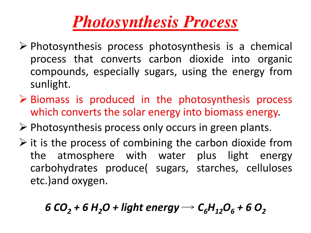 photosynthesis process