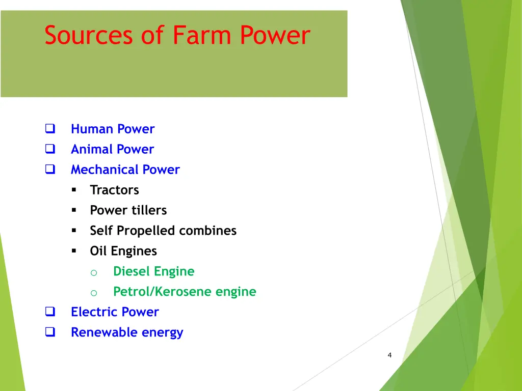 sources of farm power