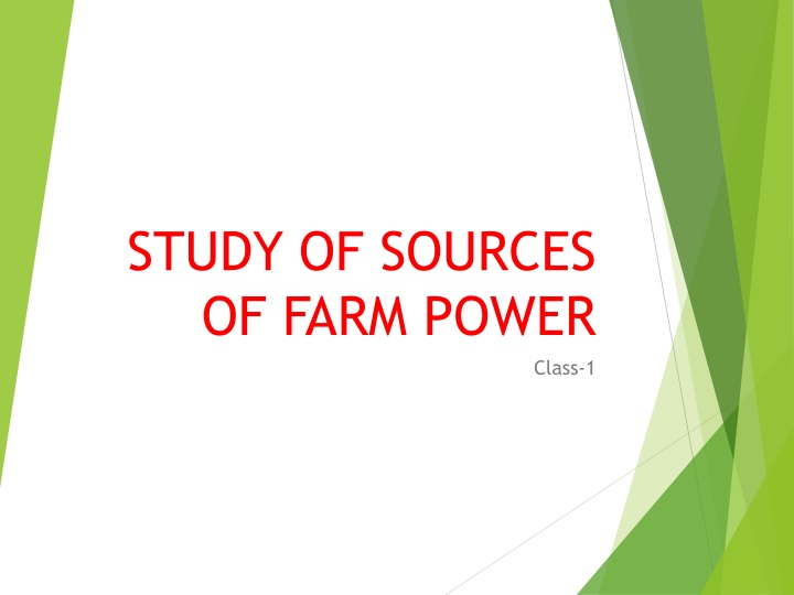 study of sources of farm power