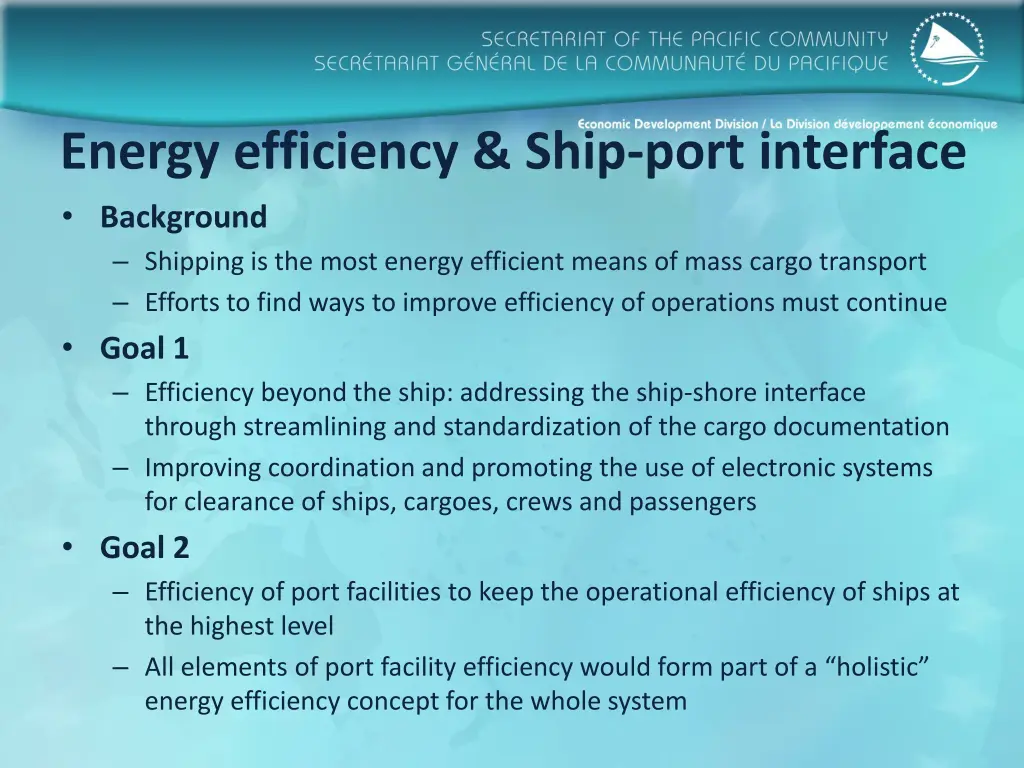 energy efficiency ship port interface background