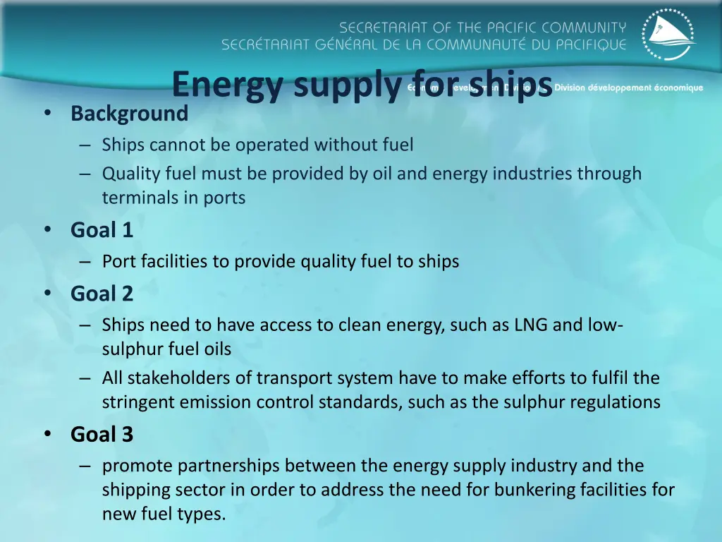 energy supply for ships background ships cannot