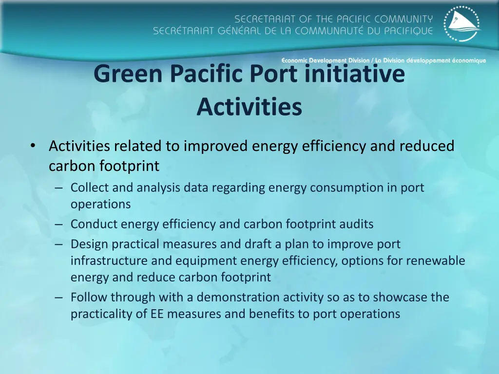 green pacific port initiative activities 1