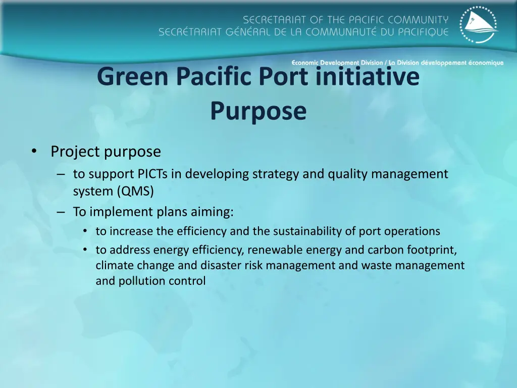 green pacific port initiative purpose