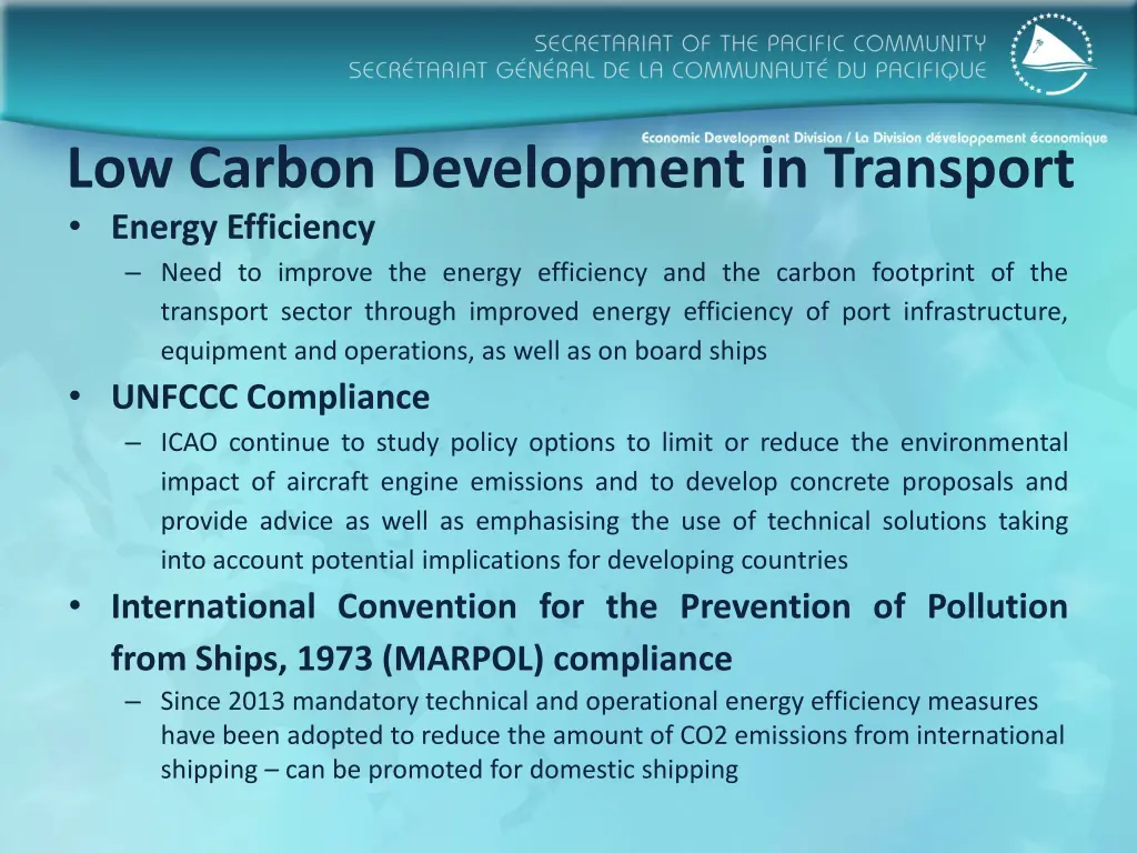 low carbon development in transport energy