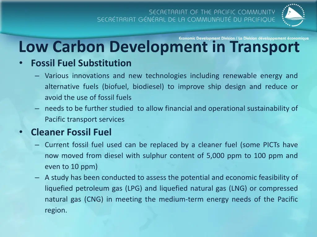 low carbon development in transport fossil fuel