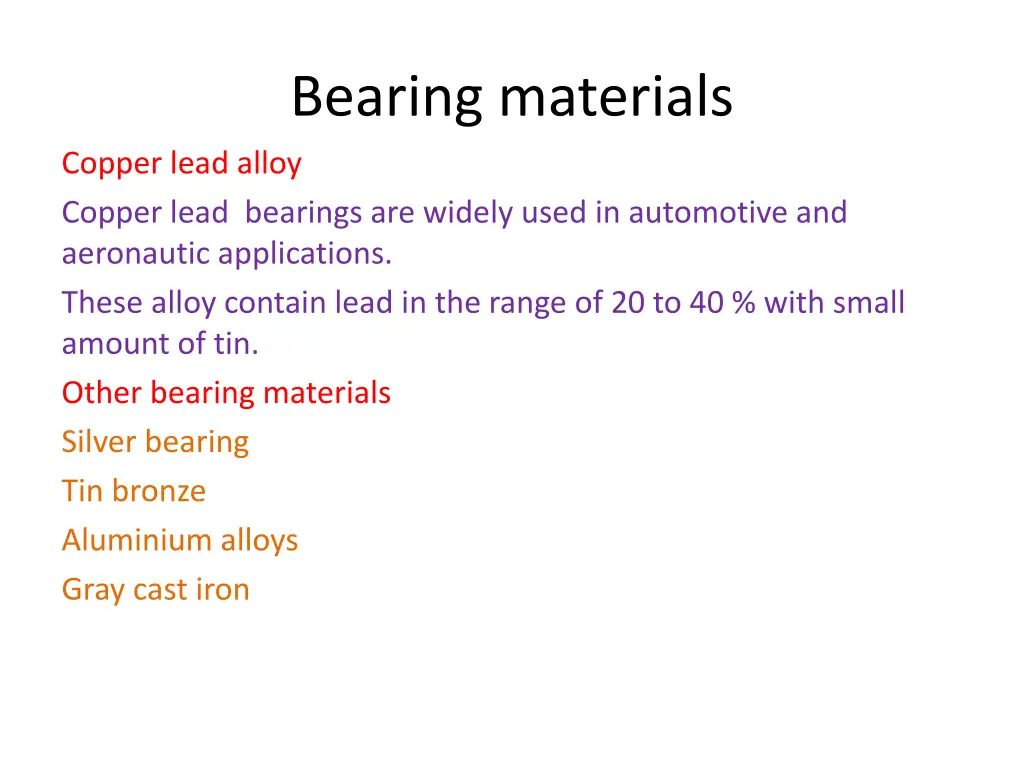 bearing materials 2