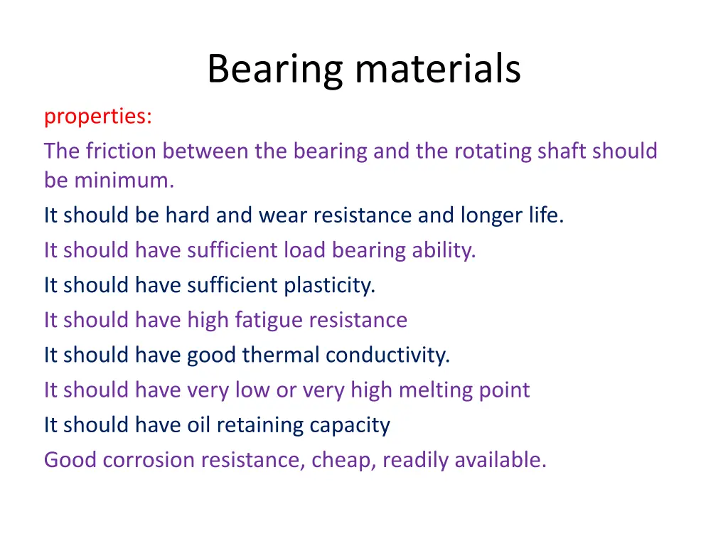 bearing materials