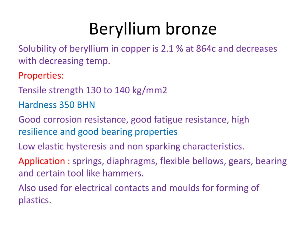 beryllium bronze