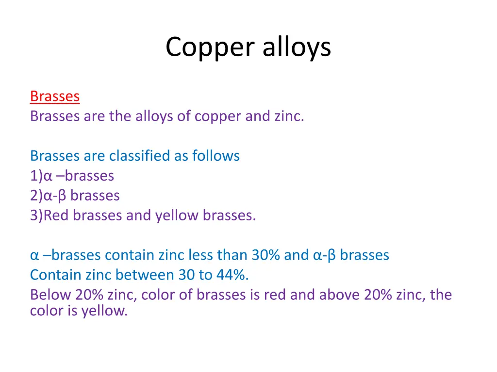 copper alloys