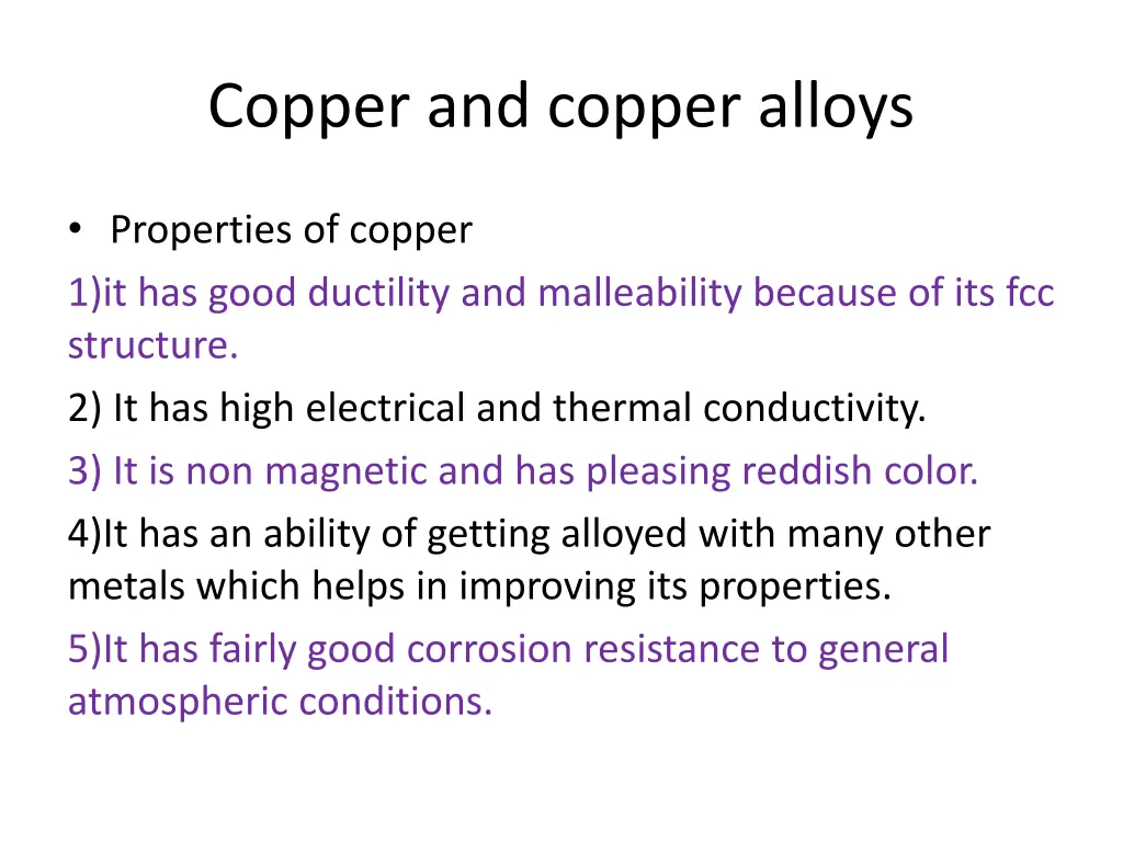 copper and copper alloys