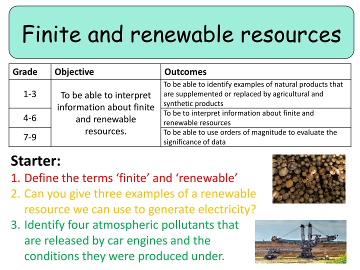 finite and renewable resources