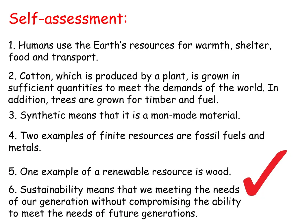 self assessment