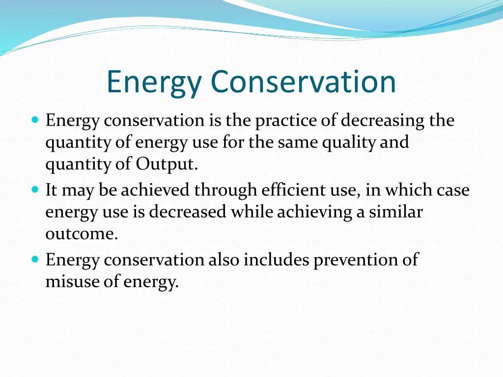 energy conservation 1