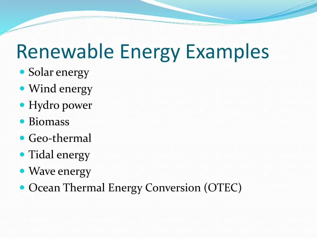 renewable energy examples solar energy wind