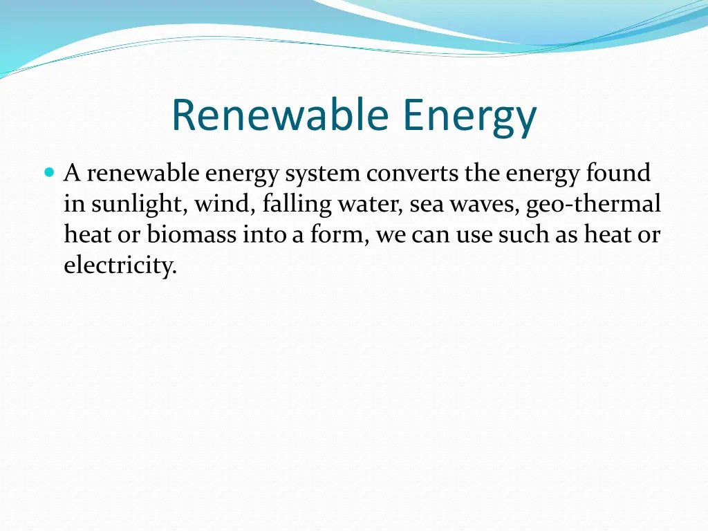 renewable energy